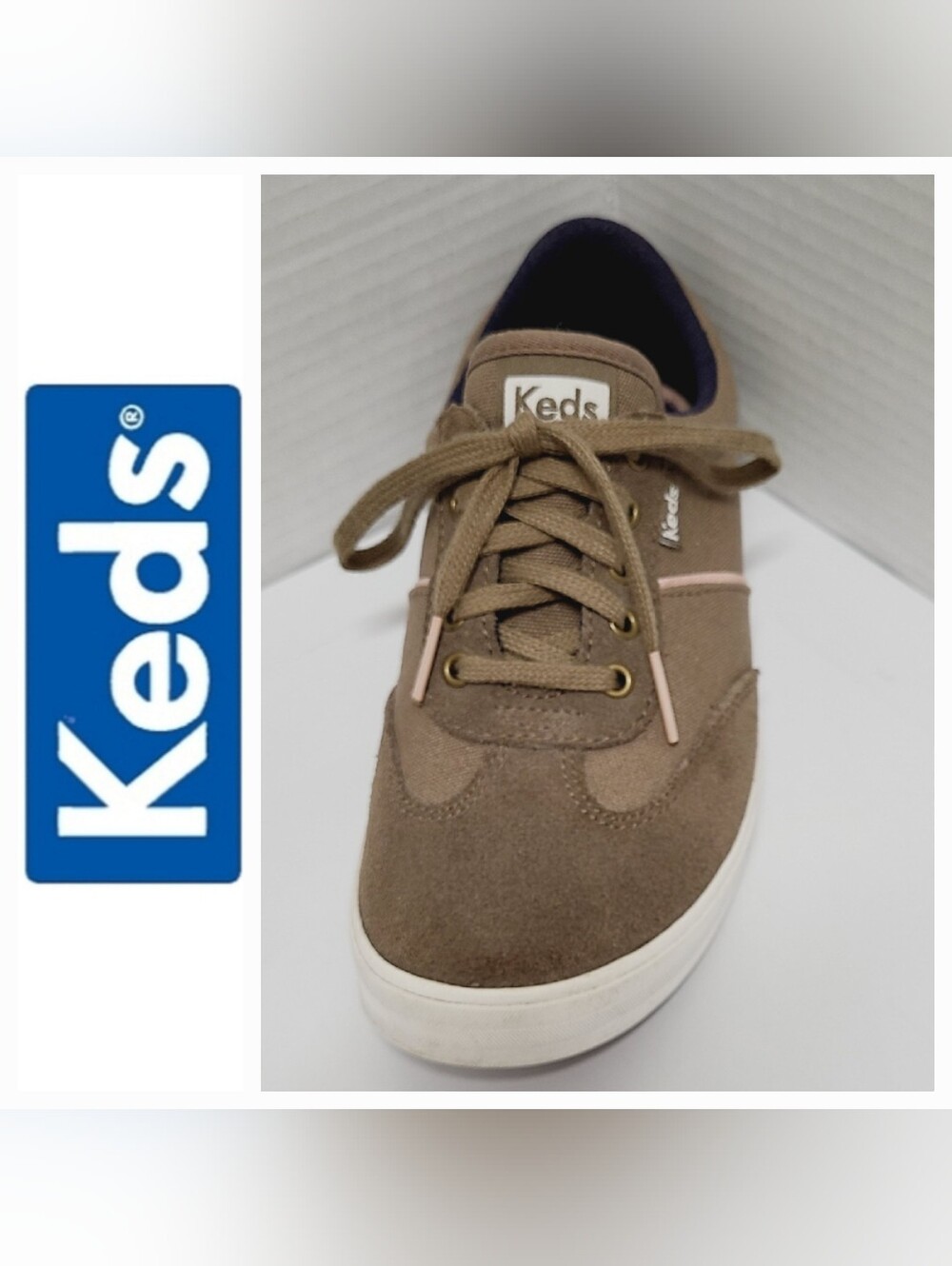 Keds Craze T-Toe Brown Suede Sneakers Pink Trim Sz 6 - Picture 1 of 12